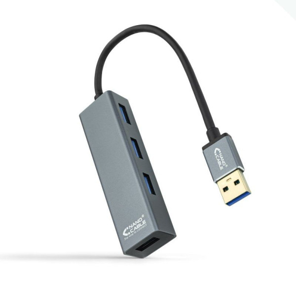 Hub USB 3.0 Nanocable 10.16.4402/ 4 Puertos USB/ Gris - Imagen 1