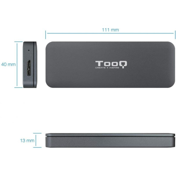 Caja Externa para Disco SSD M.2 SATA TooQ TQE-2281G/ USB 3.0/ Sin tornillos - Imagen 2