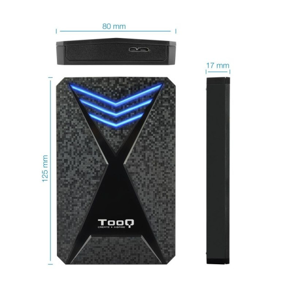 Caja Externa Gaming para Disco Duro de 2.5' TooQ TQE-2550BL/ USB 3.1/ Sin tornillos - Imagen 2