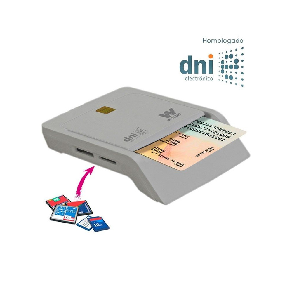 Lector de DNI y Tarjetas Woxter PE26-147/ Blanco/ USB 2.0 - Imagen 1