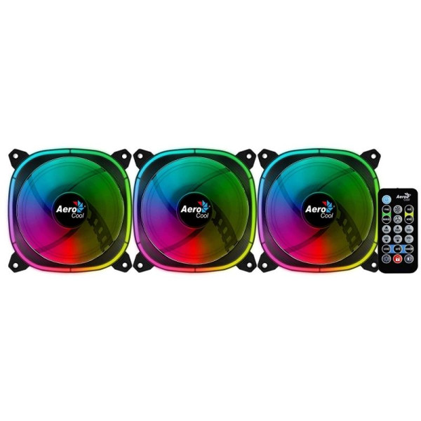 Pack 3 Ventiladores Aerocool Astro 12 Pro/ 12cm + H66F HUB + Mando a Distancia - Imagen 2