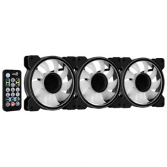 Pack 3 Ventiladores Aerocool Mirage 12 ARGB Pro/ 12cm + H66F HUB + Mando a Distancia - Imagen 3