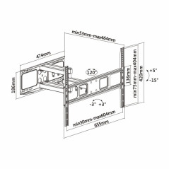 Soporte de Pared Giratorio/ Inclinable/ Nivelable Aisens WT70TSLE-023 para TV de 37-70'/ hasta 40kg - Imagen 5