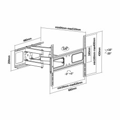 Soporte de Pared Giratorio/ Inclinable/ Nivelable Aisens WT70TSLE-027 para TV de 37-70'/ hasta 50kg - Imagen 5