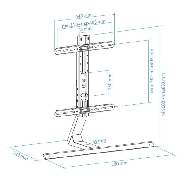 Soporte de Mesa TooQ DB3265F-B para TV de 32-65'/ hasta 40kg - Imagen 5