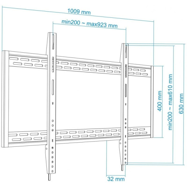 Soporte de Pared Fijo TooQ LP41130F-B para TV de 60-100'/ hasta 130kg - Imagen 5