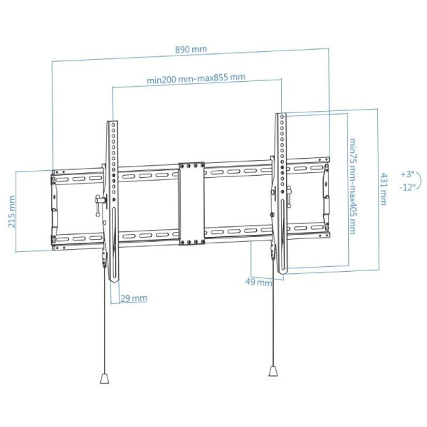 Soporte de Pared Inclinable TooQ LP4391T-B para TV de 43-90'/ hasta 70kg - Imagen 5