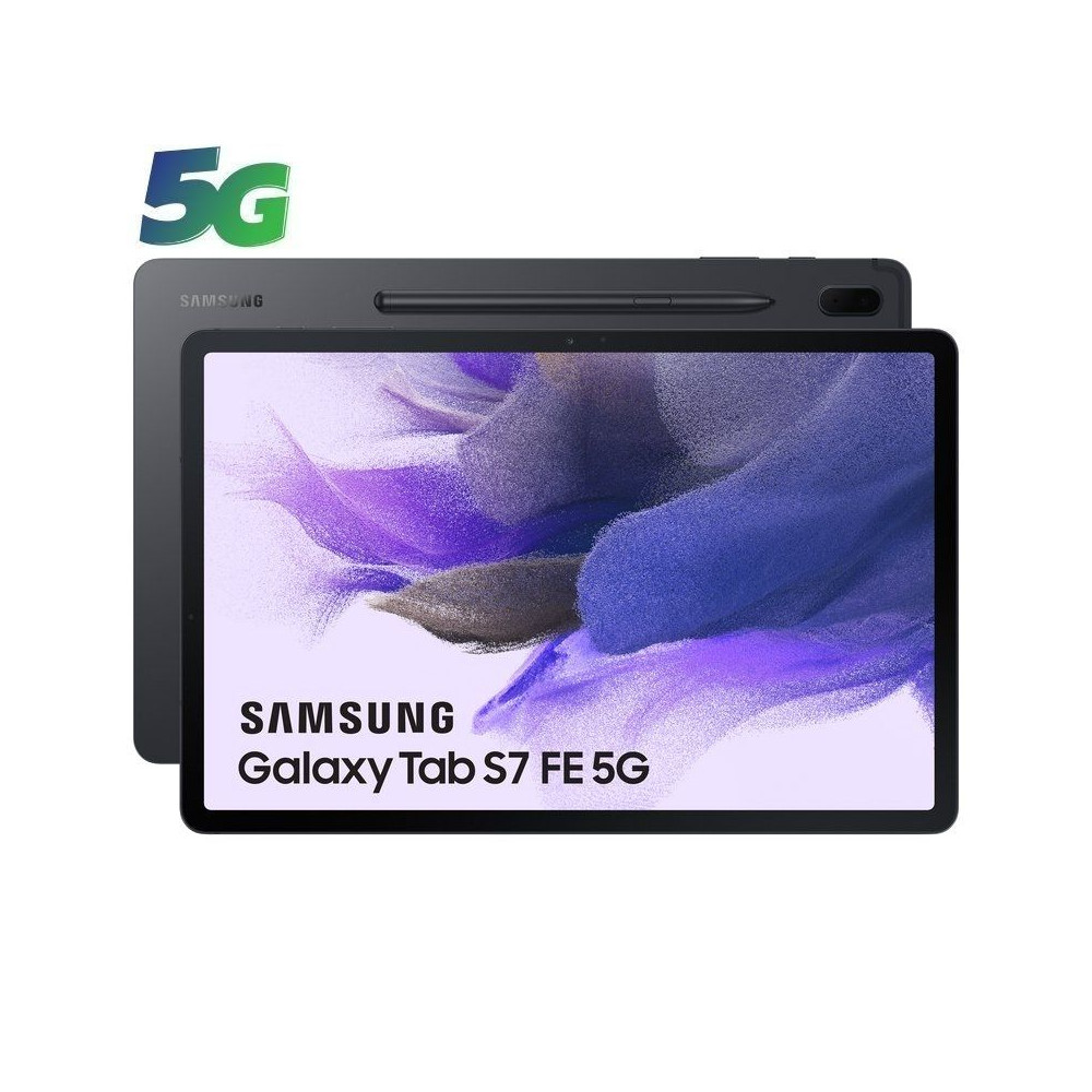 Tablet Samsung Galaxy Tab S7 FE 12.4'/ 6GB/ 128GB/ 5G/ Negra - Imagen 1
