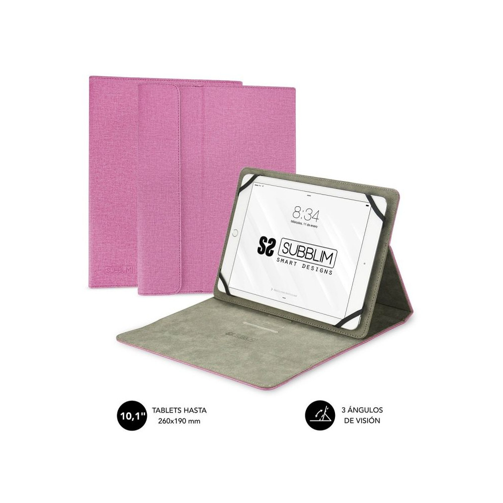 Funda Subblim Clever Stand para Tablets de 10.1'/ Rosa - Imagen 1