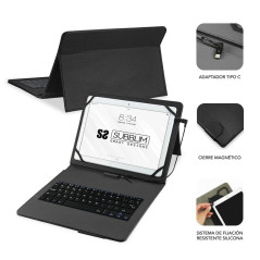 Funda con Teclado Subblim Keytab Pro USB para Tablets de 10.1'/ Negra - Imagen 2