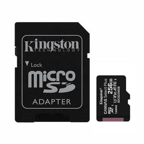 Tarjeta de Memoria Kingston CANVAS Select Plus 256GB microSD XC con Adaptador/ Clase 10/ 100MBs - Imagen 1
