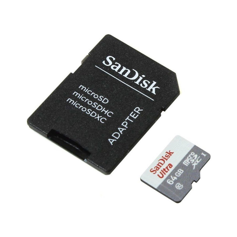 Tarjeta de Memoria SanDisk Ultra 64GB microSD XC con Adaptador/ Clase 10/ 100MB/s - Imagen 1