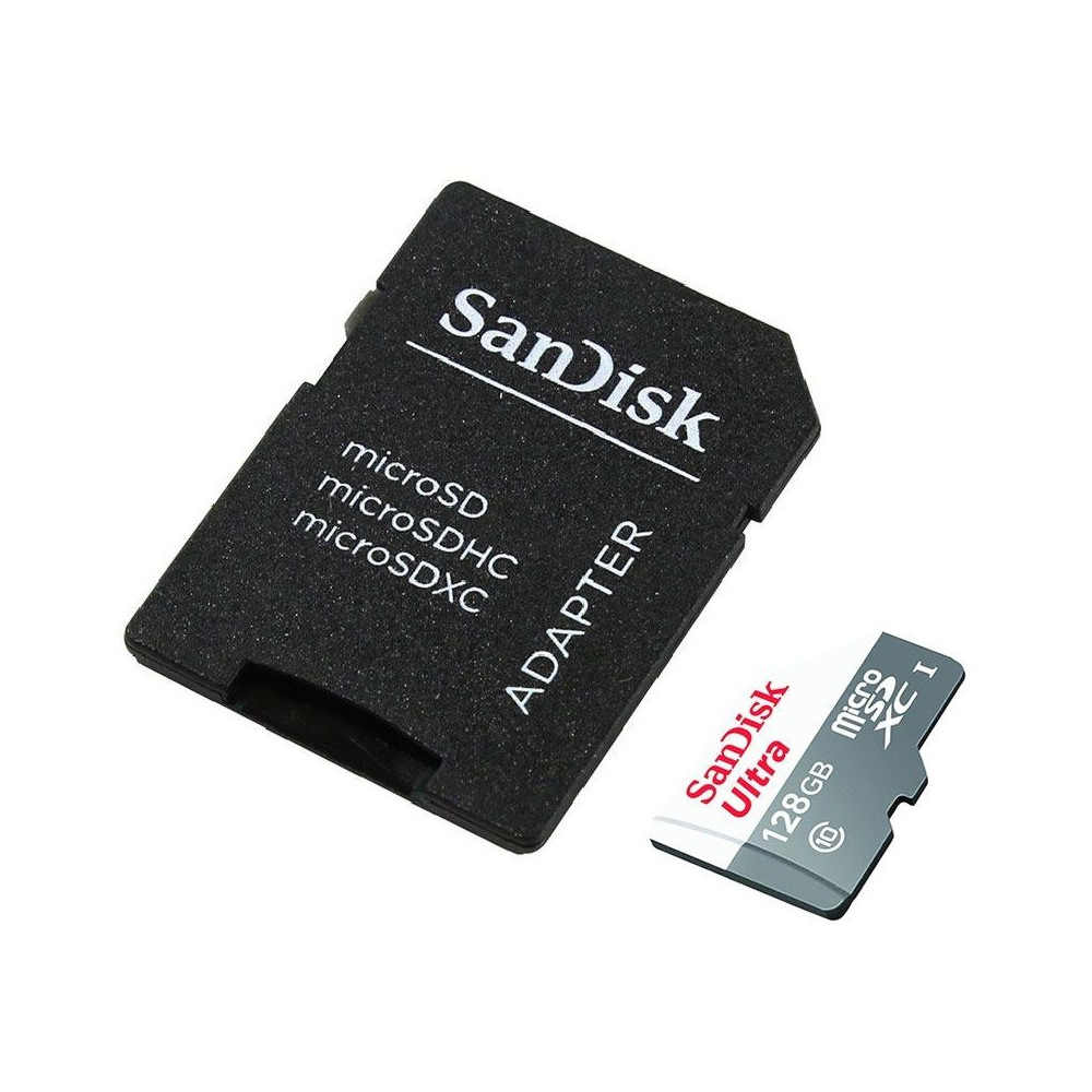 Tarjeta de Memoria SanDisk Ultra 128GB microSD XC con Adaptador/ Clase 10/ 80MB/s - Imagen 1