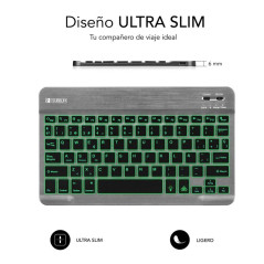 Teclado Compacto Inalámbrico por Bluetooth Subblim Smart Backlit/ Gris - Imagen 3