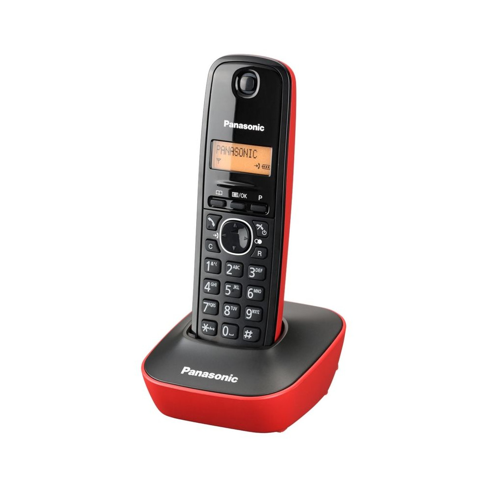 Teléfono Inalámbrico Panasonic KX-TG1611/ Negro y Rojo - Imagen 1