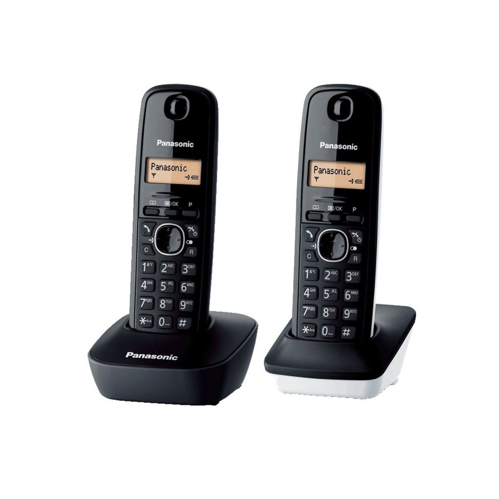 Teléfono Inalámbrico Panasonic KX-TG1612SP1/ Pack DUO/ Negro - Imagen 1
