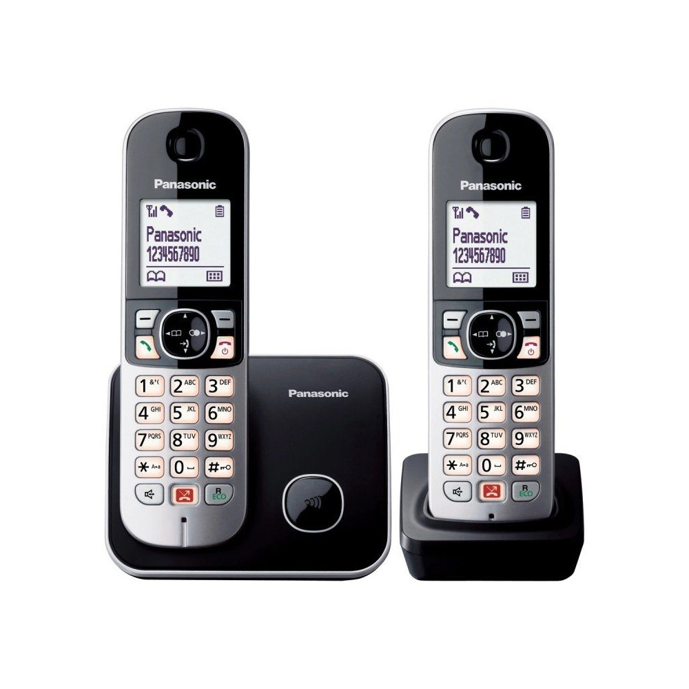 Teléfono Inalámbrico Panasonic KX-TG6852/ Pack DUO/ Negro - Imagen 1