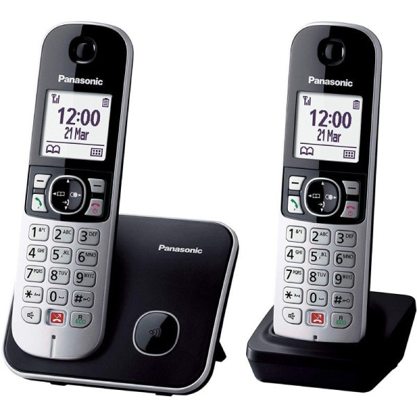 Teléfono Inalámbrico Panasonic KX-TG6852/ Pack DUO/ Negro - Imagen 2