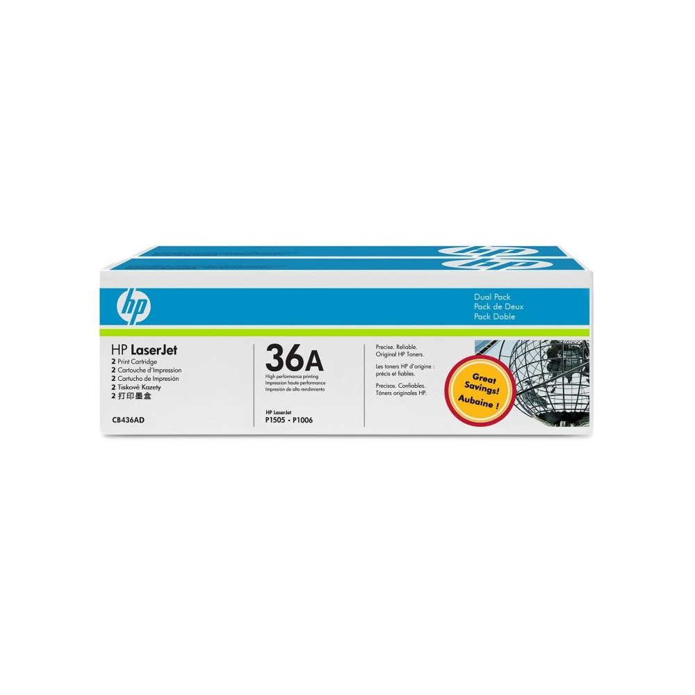 Tóner Original HP nº36A Multipack/ 2x Negro - Imagen 1