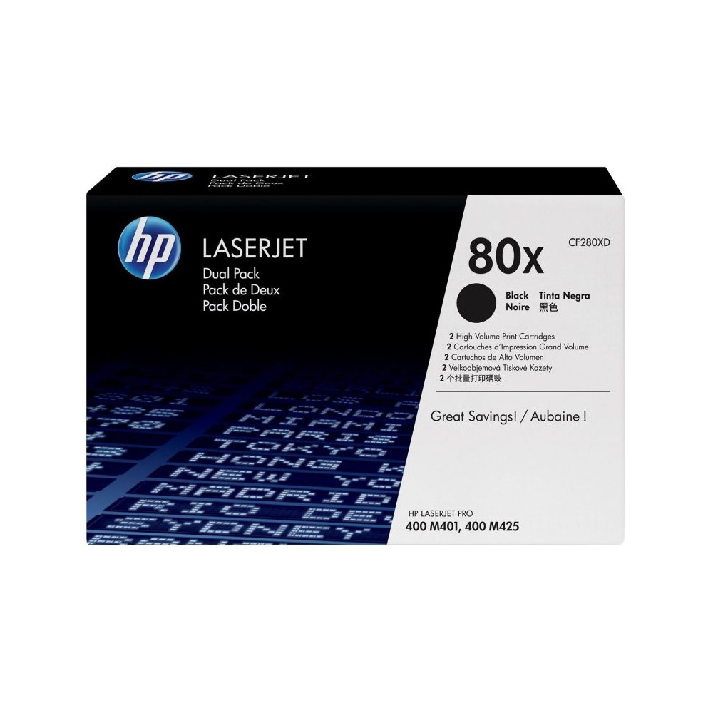 Tóner Original HP nº80X XL Alta Capacidad Multipack/ 2x Negro - Imagen 1