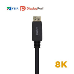 Cable Displayport 1.4 8K Aisens A149-0433/ Displayport Macho - Displayport Macho/ 3m/ Certificado/ Negro - Imagen 2
