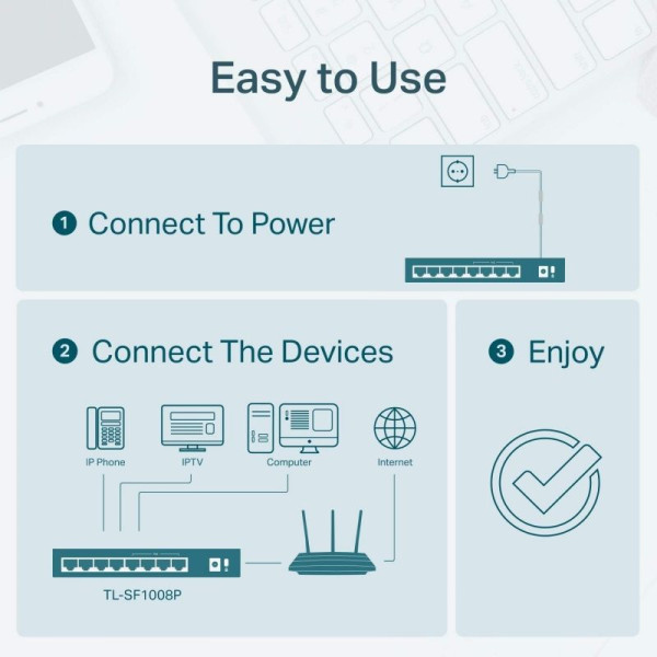 Switch TP-Link SF1008P 8 Puertos/ RJ-45 10/100 PoE - Imagen 4