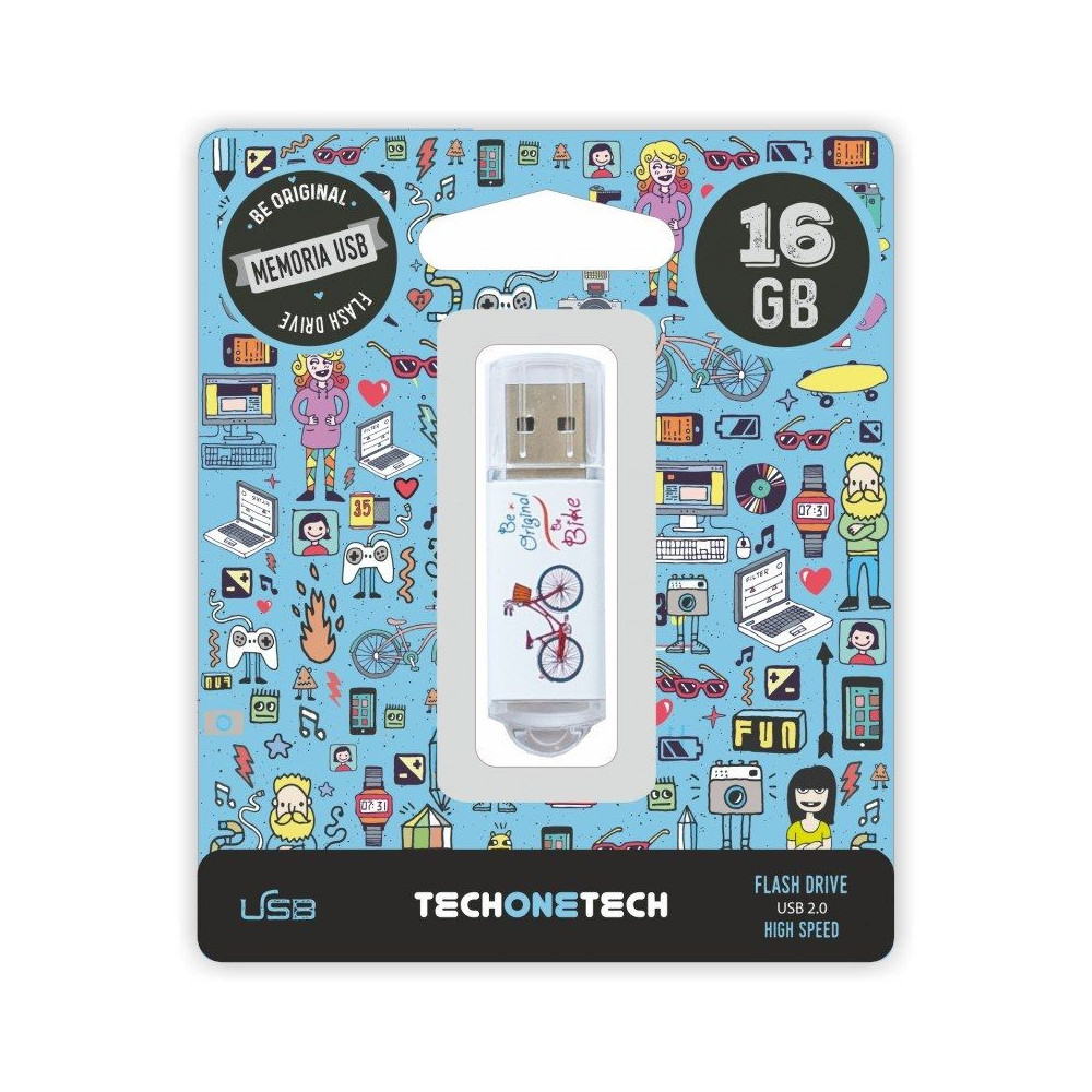 Pendrive 16GB Tech One Tech Be Bike USB 2.0 - Imagen 1