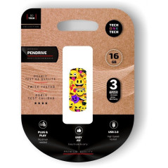 Pendrive 16GB Tech One Tech Emoji collage USB 2.0 - Imagen 1