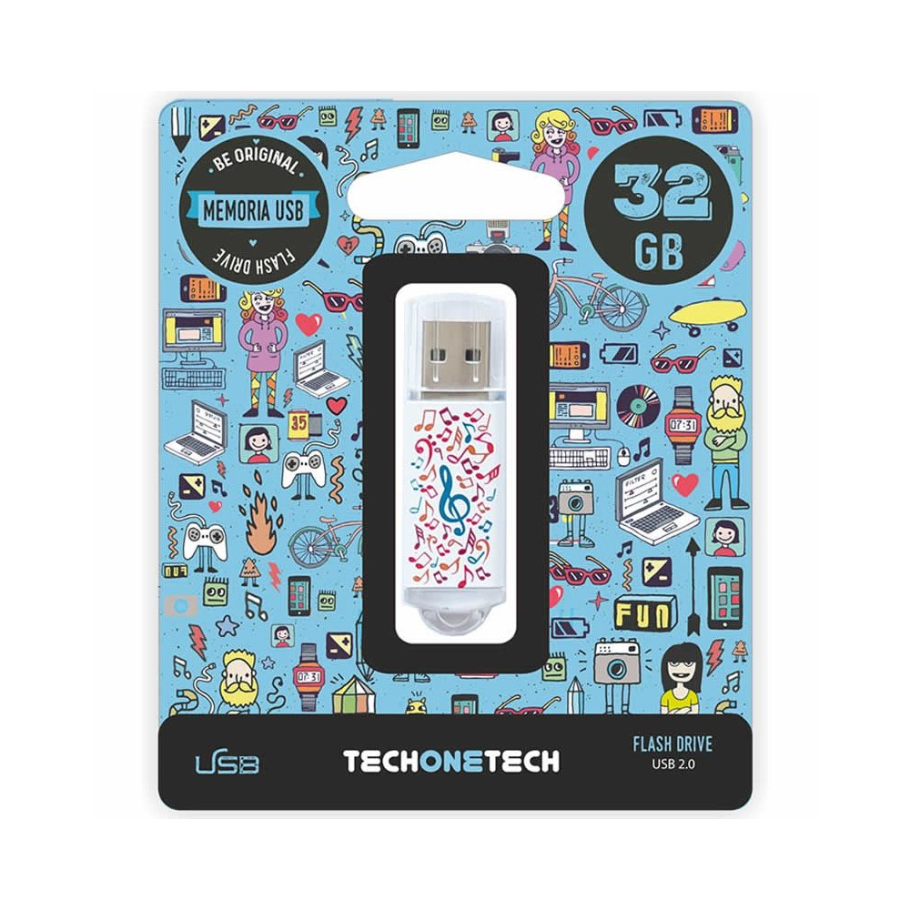 Pendrive 32GB Tech One Tech Music Dream USB 2.0 - Imagen 1