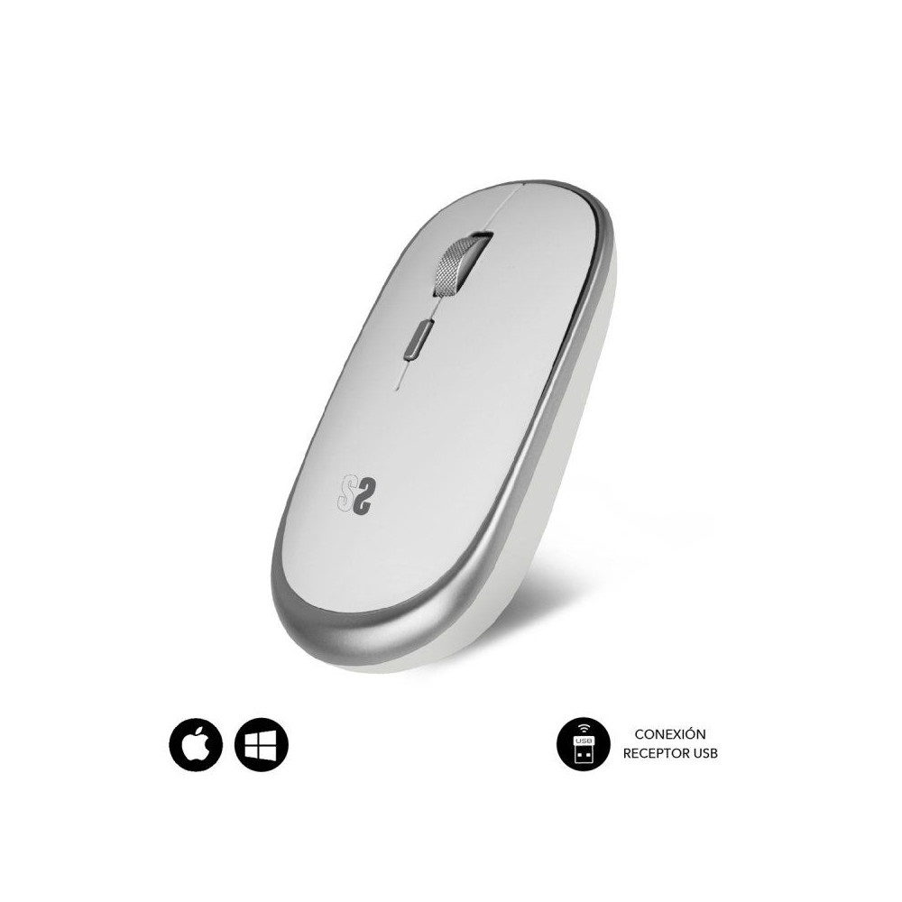 Ratón Inalámbrico Subblim Wireless Mini/ Hasta 1600 DPI/ Plata - Imagen 1