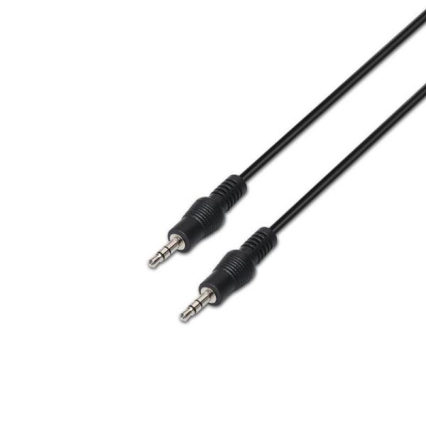 Cable Estéreo Aisens A128-0144/ Jack 3.5 Macho - Jack 3.5 Macho/ 10m/ Negro - Imagen 1