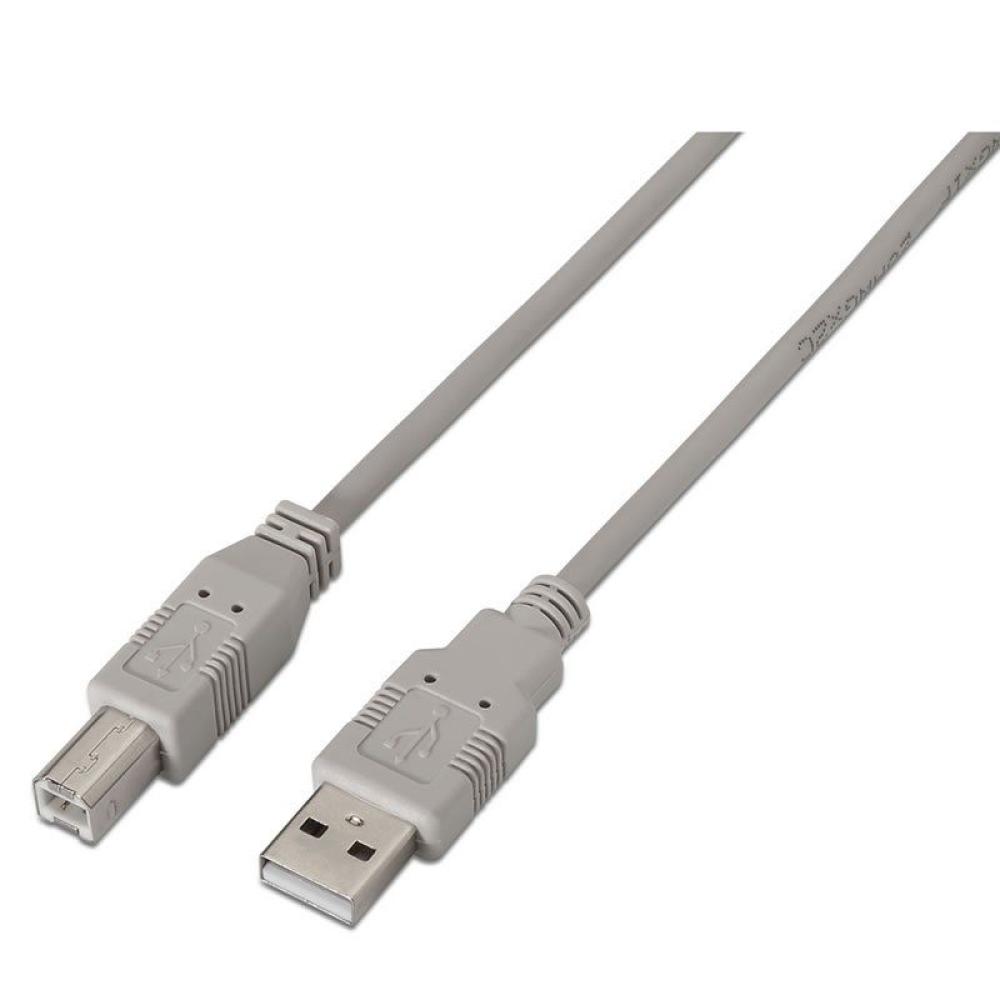 Cable USB 2.0 Impresora Aisens A101-0002/ USB Macho - USB Macho/ 1.8m/ Beige - Imagen 1