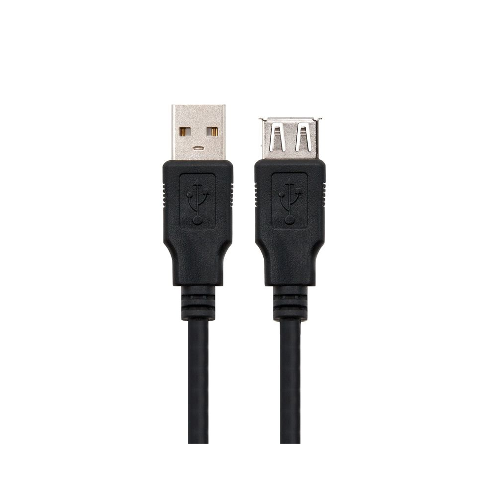 Cable Alargador USB Nanocable 10.01.0204-BK/ USB Macho - USB Hembra/ 3m/ Negro - Imagen 1