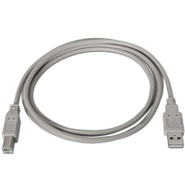Cable USB 2.0 Impresora Aisens A101-0004/ USB Macho - USB Macho/ 4.5m/ Beige - Imagen 2