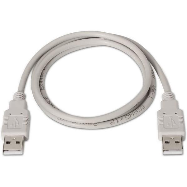 Cable USB 2.0  Aisens A101-0021/ USB Macho - USB Macho/ 1m/ Beige - Imagen 2