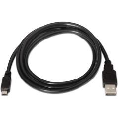 Cable USB 2.0 Aisens A101-0027/ USB Macho - MicroUSB Macho/ 0.8m/ Negro - Imagen 2