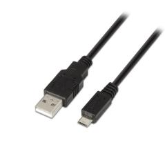 Cable USB 2.0 Aisens A101-0029/ USB Macho - MicroUSB Macho/ 3m/ Negro - Imagen 1
