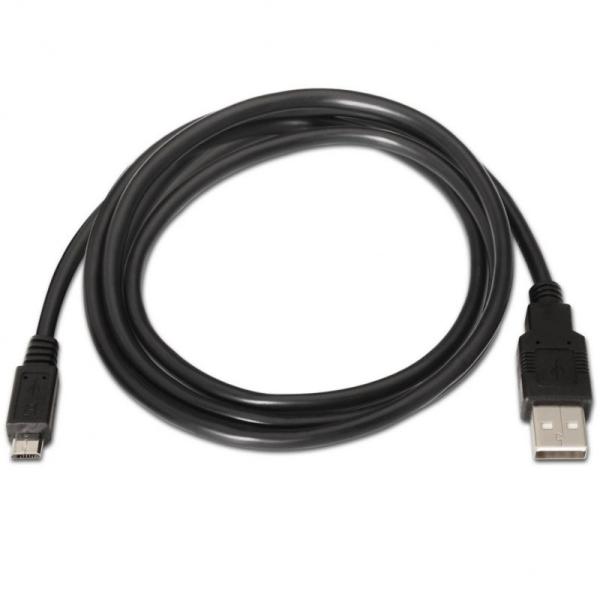 Cable USB 2.0 Aisens A101-0029/ USB Macho - MicroUSB Macho/ 3m/ Negro - Imagen 2