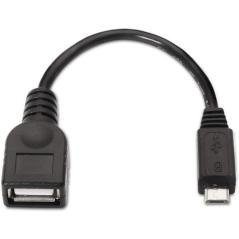 Cable USB 2.0 Aisens A101-0031/ MicroUSB Macho - USB Hembra/ 15cm/ Negro - Imagen 2