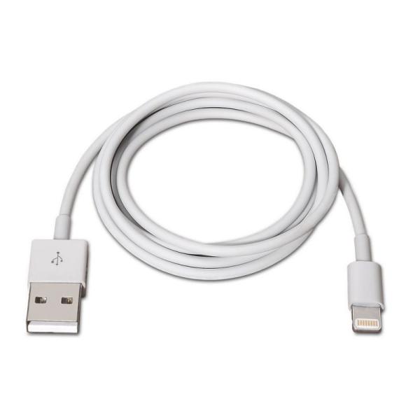 Cable USB 2.0 Lightning Aisens A102-0036/ USB Macho - Lightning Macho/ 2m/ Blanco - Imagen 2