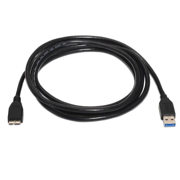 Cable USB 3.0 Aisens A105-0043/ USB Macho - MicroUSB Macho/ 1m/ Negro - Imagen 2