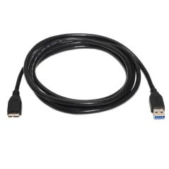 Cable USB 3.0 Aisens A105-0044/ USB Macho - MicroUSB Macho/ 2m/ Negro - Imagen 2