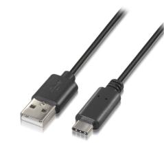 Cable USB 2.0 Aisens A107-0050/ USB Tipo-C Macho - USB Macho/ 0.5m/ Negro - Imagen 1