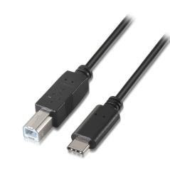 Cable USB 2.0 Impresora Aisens A107-0053/ USB Tipo-C Macho - USB Macho/ 1m/ Negro - Imagen 1