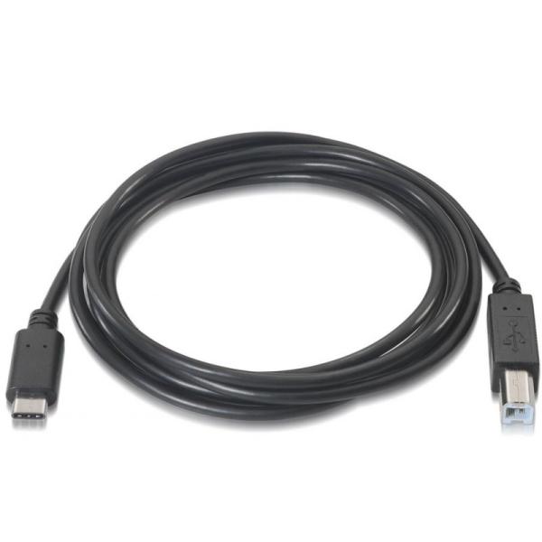 Cable USB 2.0 Impresora Aisens A107-0053/ USB Tipo-C Macho - USB Macho/ 1m/ Negro - Imagen 2