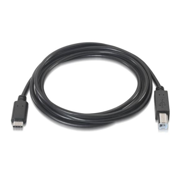 Cable USB 2.0  Impresora Aisens A107-0054/ USB Tipo-C Macho - USB Macho/ 2m/ Negro - Imagen 2