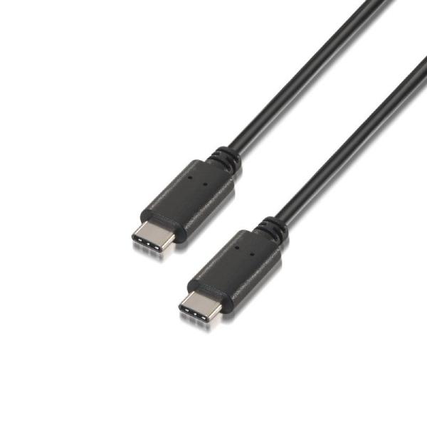 Cable USB 2.0 Tipo-C Aisens A107-0055/ USB Tipo-C Macho - USB Tipo-C Macho/ 0.5m/ Negro - Imagen 1