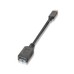 Cable USB 3.1 Aisens A107-0062/ USB Tipo-C Macho - USB Hembra/ 15cm/ Negro - Imagen 1