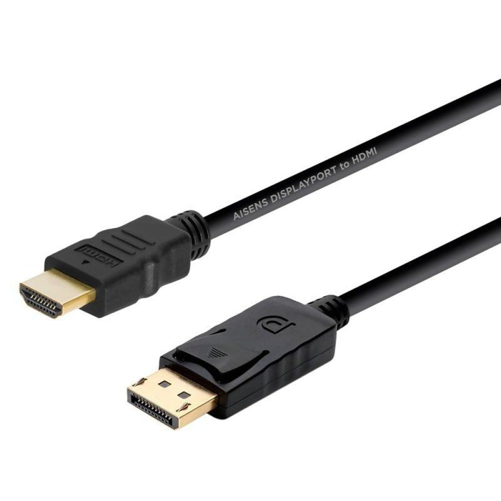Cable Displayport Aisens A125-0364/ Displayport Macho - HDMI Macho/ 2m/ Negro - Imagen 1
