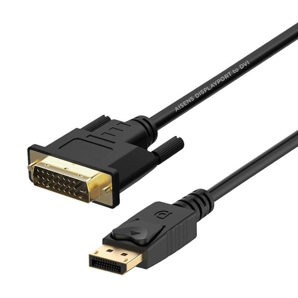 Cable Displayport Aisens A125-0366/ Displayport Macho - DVI Macho/ 2m/ Negro - Imagen 1